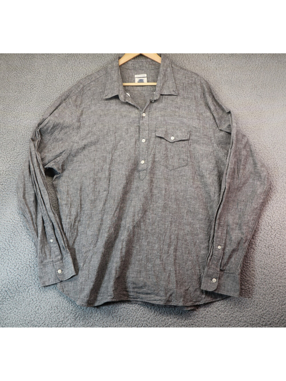 Old Navy Linen Cotton Shirt Tunic XXL Tall Slim Fit Grey